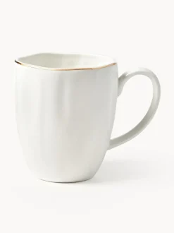 Tazas de porcelana con relieves Sali, 2 uds.