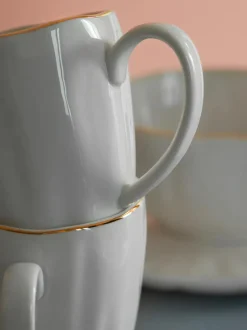 Tazas de porcelana con relieves Sali, 2 uds.