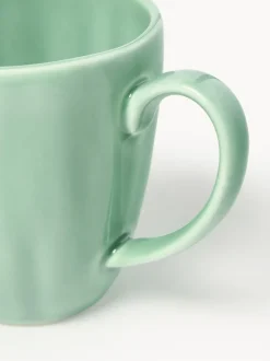 Tazas de porcelana con relieves Sali, 4 uds.