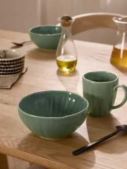 Tazas de porcelana con relieves Sali, 4 uds.