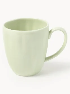 Tazas de porcelana con relieves Sali, 4 uds.
