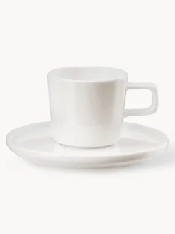 Tazas espresso con platito Fine Bone China Oco, 6 uds.