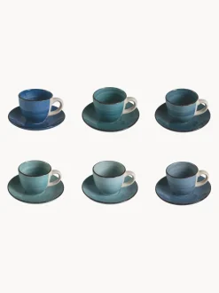 Tazas espresso con platitos Baita Acqua, 6 uds.