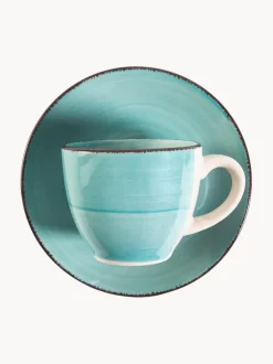 Tazas espresso con platitos Baita Acqua, 6 uds.