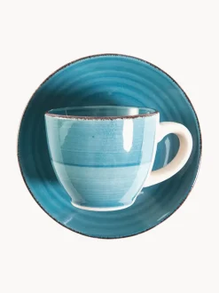 Tazas espresso con platitos Baita Acqua, 6 uds.
