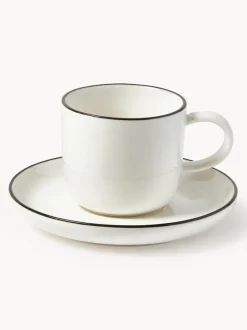 Tazas espresso con platitos de porcelana Facile, 2 uds.