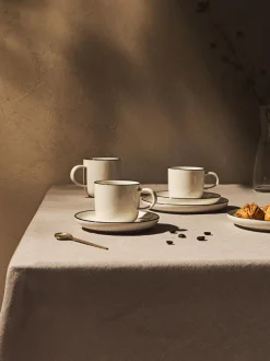 Tazas espresso con platitos de porcelana Facile, 2 uds.