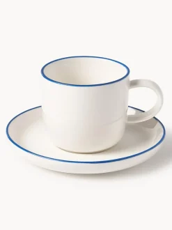Tazas espresso con platitos de porcelana Facile, 2 uds.