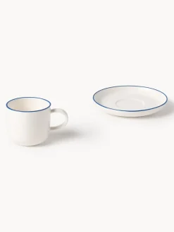 Tazas espresso con platitos de porcelana Facile, 2 uds.