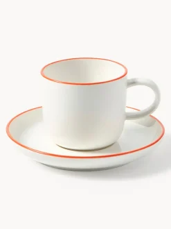 Tazas espresso con platitos de porcelana Facile, 2 uds.