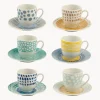 Tazas espresso con platitos, 6 uds.