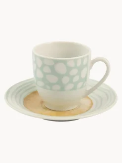 Tazas espresso con platitos, 6 uds.