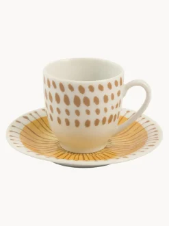 Tazas espresso con platitos, 6 uds.