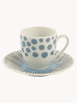 Tazas espresso con platitos, 6 uds.