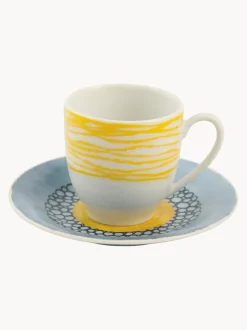 Tazas espresso con platitos, 6 uds.
