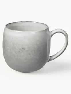 Tazas grandes artesanales de gres Nordic Sand, 2 uds.