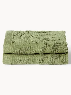 Toallas de algodón con relieves Leaf, tamaños diferentes
