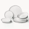 Vajilla artesanal de porcelana Salt, 4 comensales (12 pzas.)