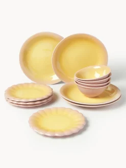 Vajilla artesanal Marguerite, 4 comensales, 12 pzas.
