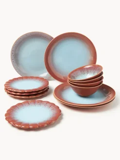 Vajilla artesanal Marguerite, 4 comensales, 12 pzas.