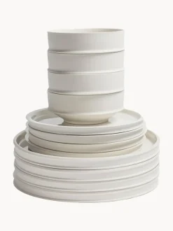Vajilla de porcelana con esmalte reactivo Dune, 4 comensales (12 pzas.)