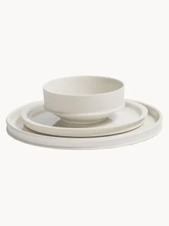 Vajilla de porcelana con esmalte reactivo Dune, 4 comensales (12 pzas.)