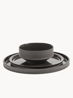 Vajilla de porcelana con esmalte reactivo Dune, 4 comensales (12 pzas.)