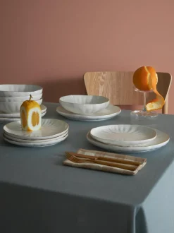 Vajilla de porcelana con relieves Sali, 4 comensales (12 pzas.)