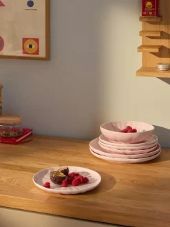 Vajilla de porcelana con relieves Sali, 4 comensales (12 pzas.)