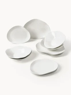 Vajilla de porcelana de forma orgánica Joana, 4 comensales (12 pzas.)