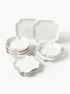 Vajilla de porcelana Nera, 4 comensales (12 pzas.)