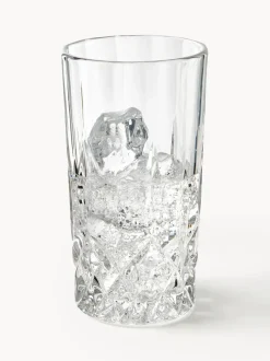 Vasos altos con relieve de cristal George, 4 uds.