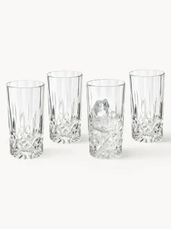 Vasos altos con relieve de cristal George, 4 uds.