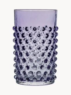 Vasos altos soplados artesanalmente Hobnail (6 uds.)