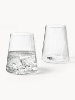 Vasos de agua artesanales con relieves Cami, 4 uds.