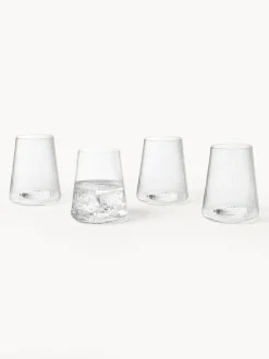 Vasos de agua artesanales con relieves Cami, 4 uds.
