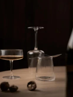 Vasos de agua artesanales con relieves Cami, 4 uds.