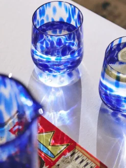 Vasos de agua artesanales con estampado de lunares Oakley, 4 uds.