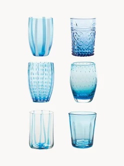 Vasos de agua artesanales Melting, 6 uds.