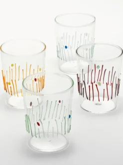 Vasos de agua artesanales Quattro Stagioni, 4 uds.