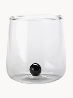 Vasos de agua artesanales soplados de vidrio borosilicato Bilia, 6 uds.