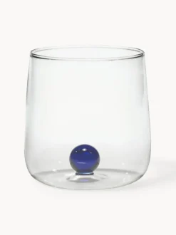 Vasos de agua artesanales soplados de vidrio borosilicato Bilia, 6 uds.