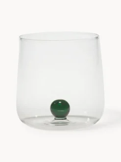 Vasos de agua artesanales soplados de vidrio borosilicato Bilia, 6 uds.