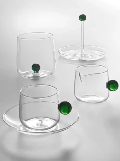 Vasos de agua artesanales soplados de vidrio borosilicato Bilia, 6 uds.