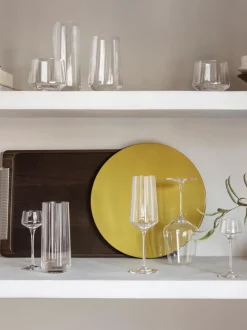 Vasos de agua de cristal con relieves Bernadotte, 6 uds.