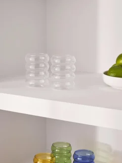 Vasos de agua soplados Bubbly, 4 uds.
