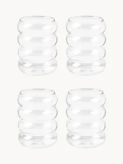 Vasos de agua soplados Bubbly, 4 uds.