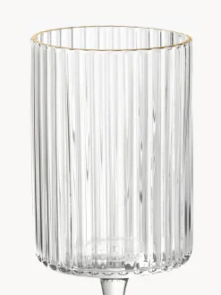 Vasos de agua soplados con borde dorado Aleo, 4 uds.