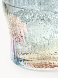 Vasos de agua soplados con relieve y brillo nacarino Juno, 4 uds.