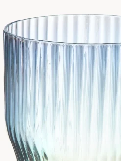Vasos de agua soplados con relieve y brillo nacarino Juno, 4 uds.
